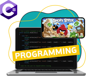 Программирование на C#. Удивительный мир 2D-игр - КИБЕРшкола программирования для детей, компьютерные курсы для школьников, начинающих и подростков - KIBERone г. Лиски
